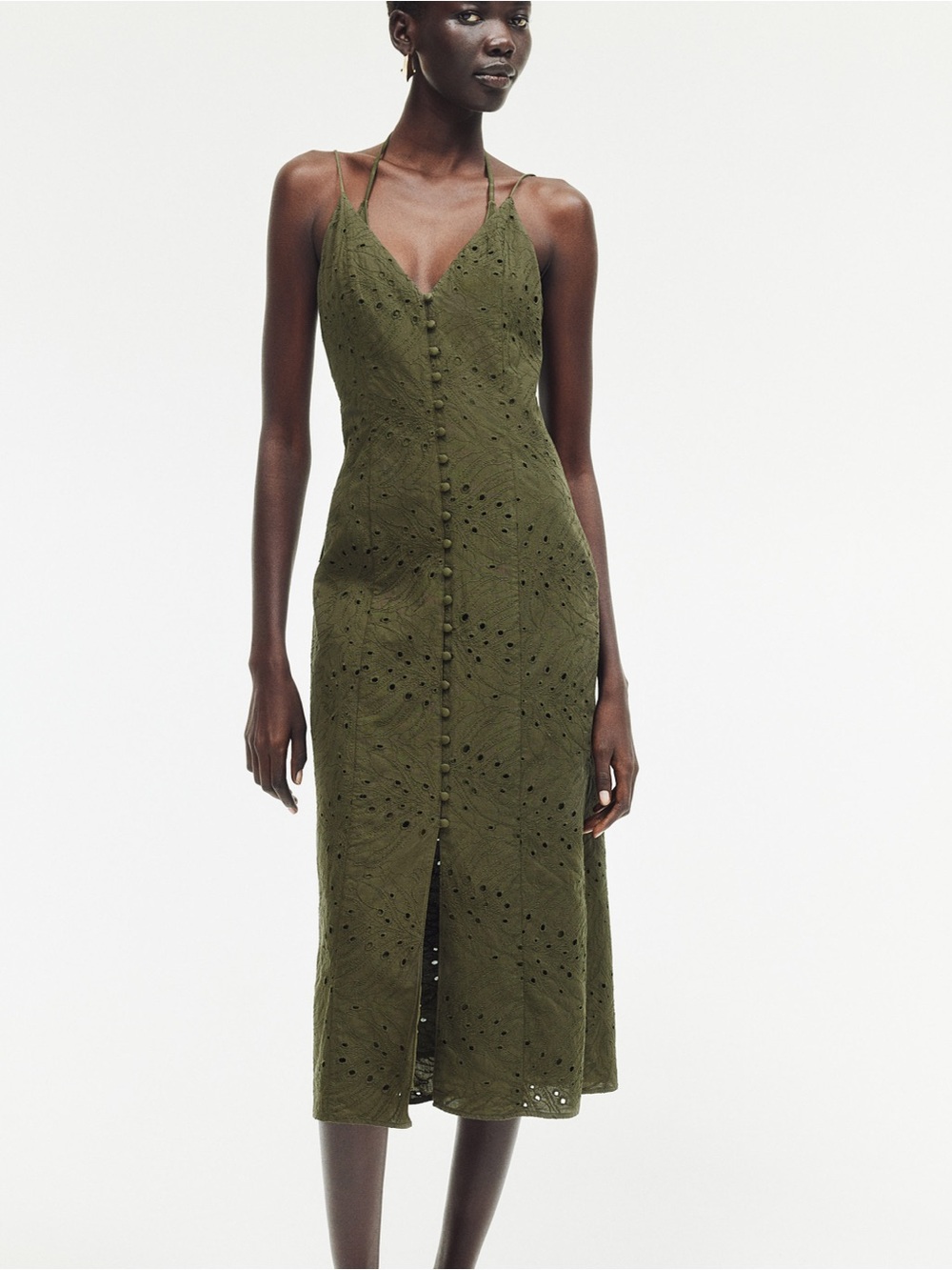 NWT- H&M button front broderie anglaise dress